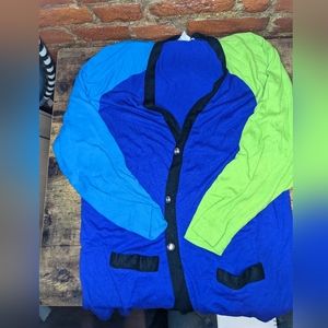 Vintage 80s Colorblock Cardigan Size 10 Gently Used